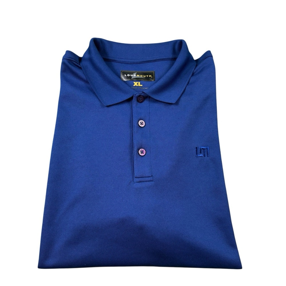 Loudmouth Golf Blue Performance Men’s Polo Shirt Size XL Short Sleeve 0772